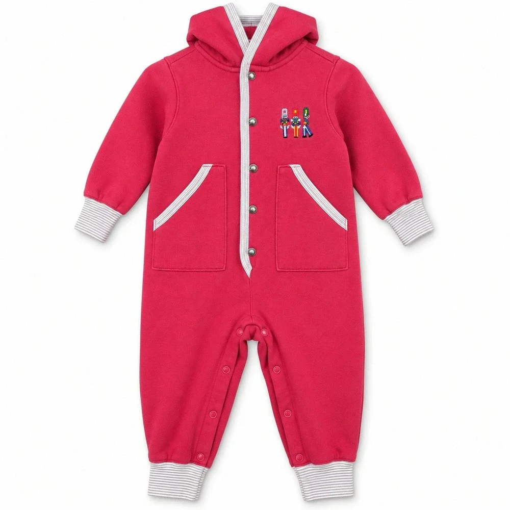 Gymboree Gymsport Nutcracker Hooded Coverall Toddler XS Red Good 1998 Vintage